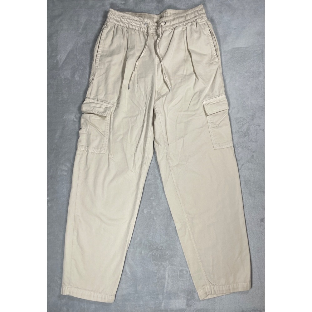 GAP Cargo Pants Men Small Tall Beige Drawstring Utility Relaxed Straight Leg
